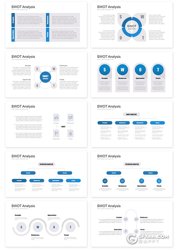 SWOT分析PPT模板 41页态势分析ppt模板 - 顶尖PPT