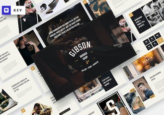 理发店剃须主题keynote板 - 顶尖PPT