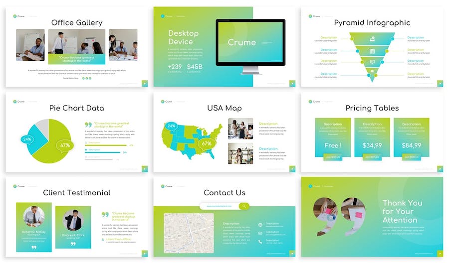 创意机构理念项目案例展示PPT模板 - 顶尖PPT