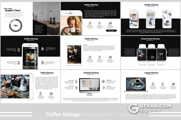 110页复古咖啡产品介绍展示keynote模板 - 顶尖PPT