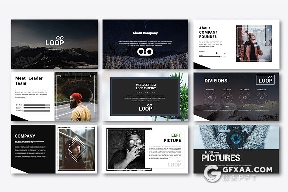 40简约艺术风格图片展示PPT模板 - 顶尖PPT