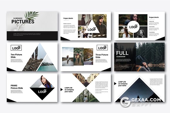 40简约艺术风格图片展示PPT模板 - 顶尖PPT