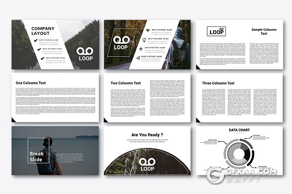 40简约艺术风格图片展示PPT模板 - 顶尖PPT