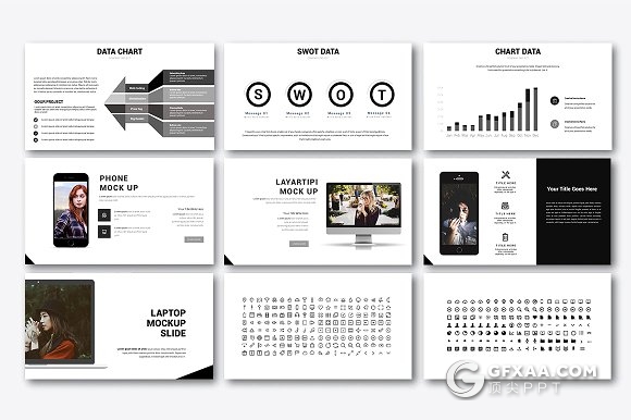 40简约艺术风格图片展示PPT模板 - 顶尖PPT