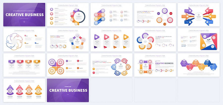 创意商业要点信息展示图形PPT模板 - 顶尖PPT