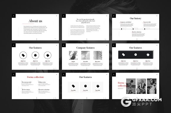 50页简约艺术风格图片展示类PPT模板 - 顶尖PPT