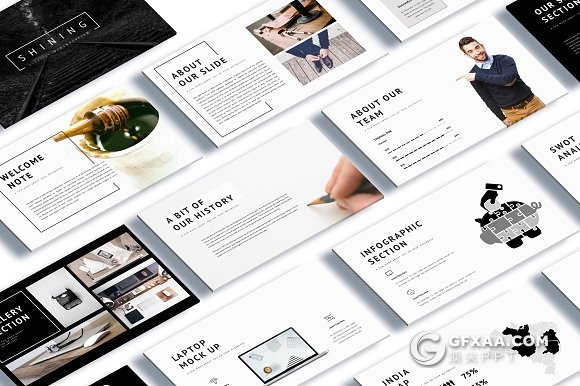 90多页创意keynote模板摄影设计师作品展示模板 - 顶尖PPT