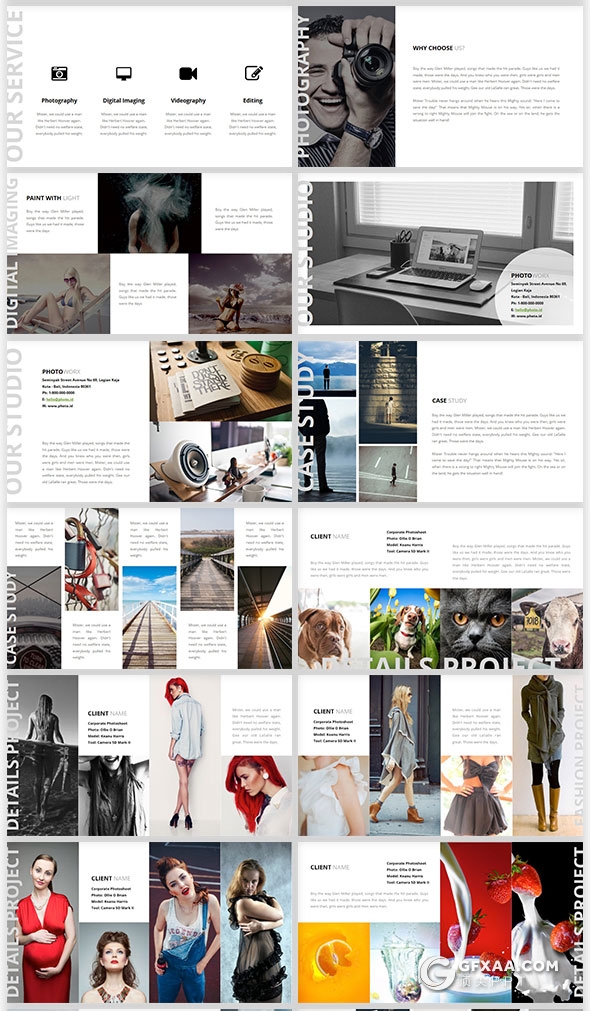 54页摄影图片展示个人写真PPT模板 - 顶尖PPT