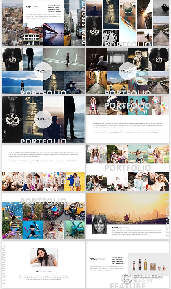 54页摄影图片展示个人写真PPT模板 - 顶尖PPT