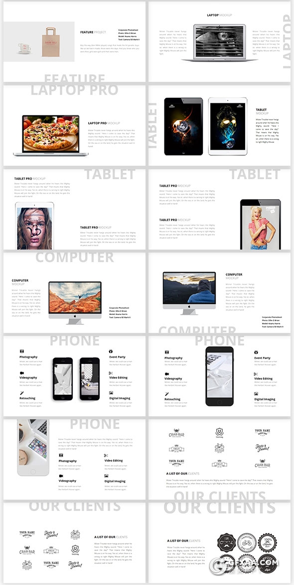 54页摄影图片展示个人写真PPT模板 - 顶尖PPT