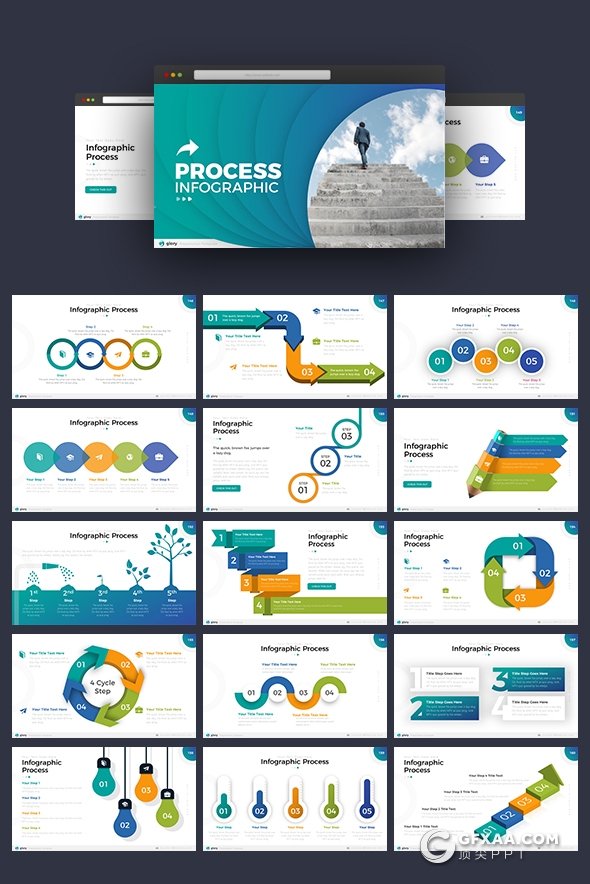 423页国外高品质商务PPT模板 包含21种配色 - 顶尖PPT