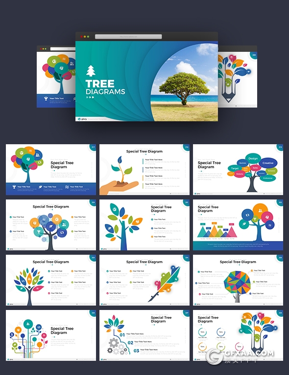 423页国外高品质商务PPT模板 包含21种配色 - 顶尖PPT