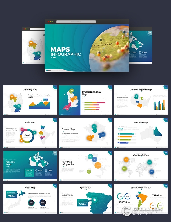 423页国外高品质商务PPT模板 包含21种配色 - 顶尖PPT