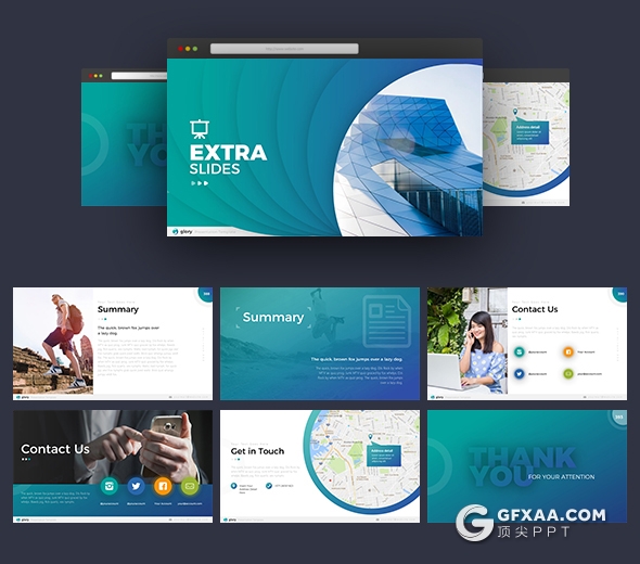 423页国外高品质商务PPT模板 包含21种配色 - 顶尖PPT