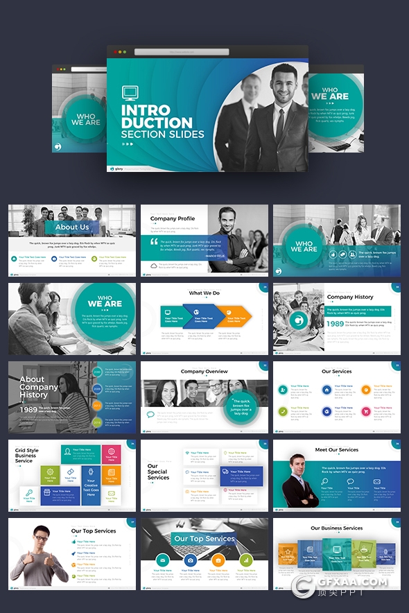 423页国外高品质商务PPT模板 包含21种配色 - 顶尖PPT