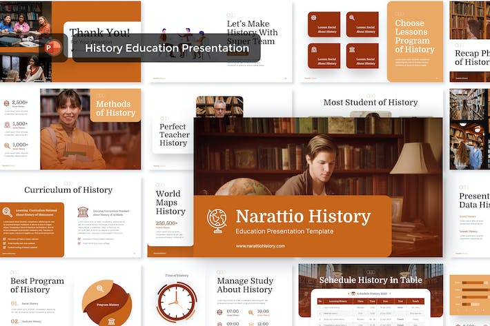 历史教育知识传播方案PPT模板 - 顶尖PPT