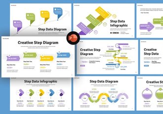 彩色流程步骤信息图形PPT模板 - 顶尖PPT