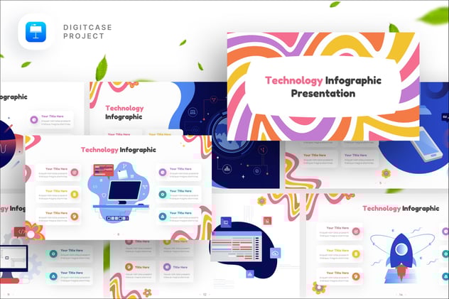 电脑人工智能技术信息图形keynote模板 - 顶尖PPT