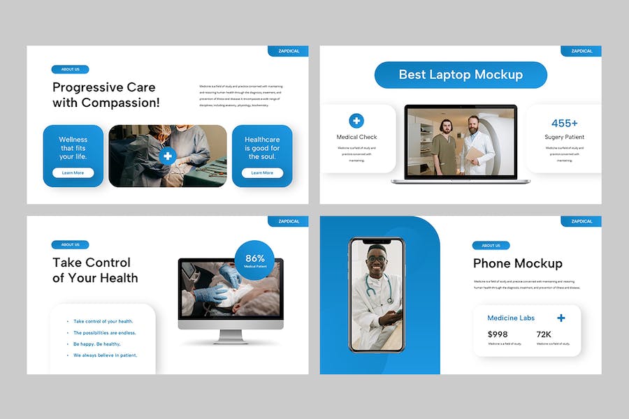 医疗健康诊所服务介绍Keynote模板 - 顶尖PPT