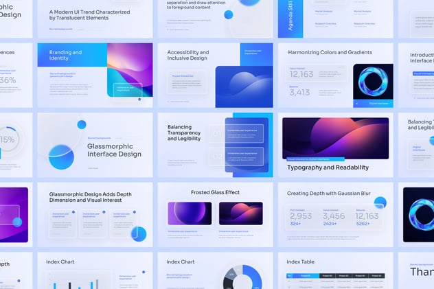 玻璃形态商务商业风格PPT模板 - 顶尖PPT