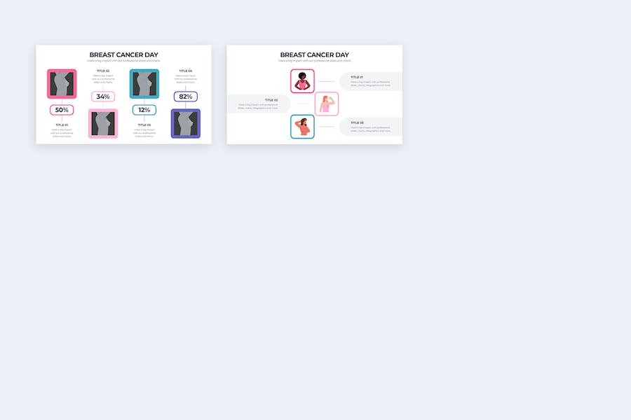 粉色乳腺癌防治宣传教育信息图Keynote模板 - 顶尖PPT