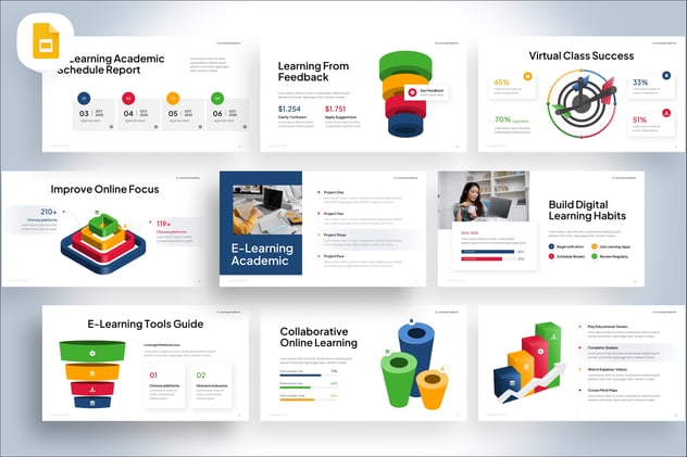 彩色立体金子塔漏斗图形PPT模板 - 顶尖PPT