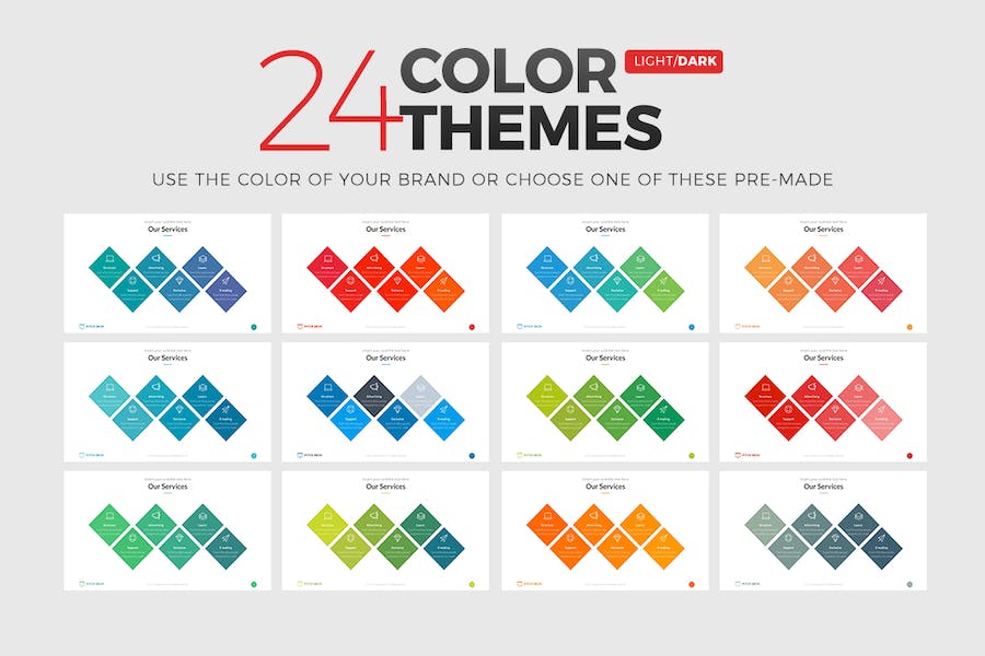 扁平化国外商业公司介绍业务展示PPT模板 - 顶尖PPT