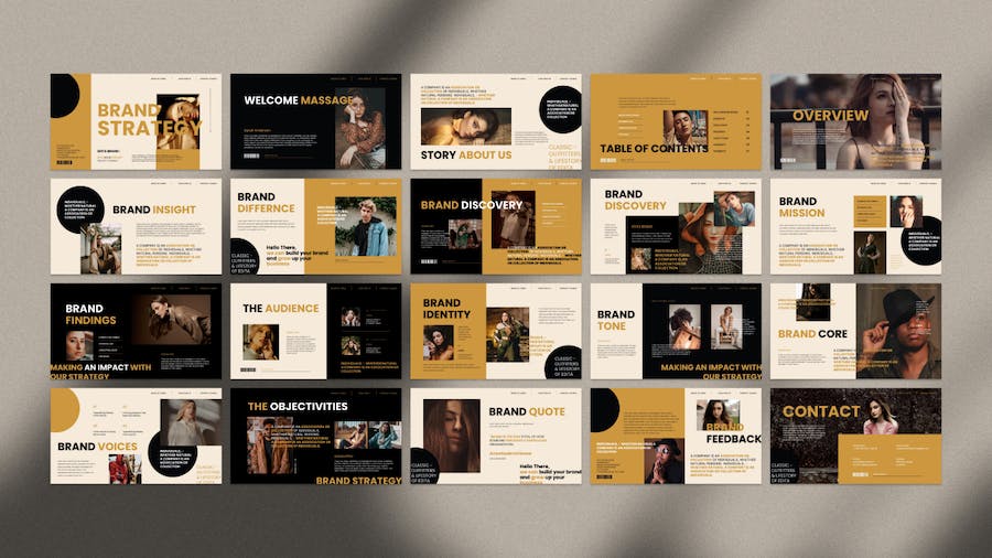 复古暗色品牌战略Keynote主题模板 - 顶尖PPT