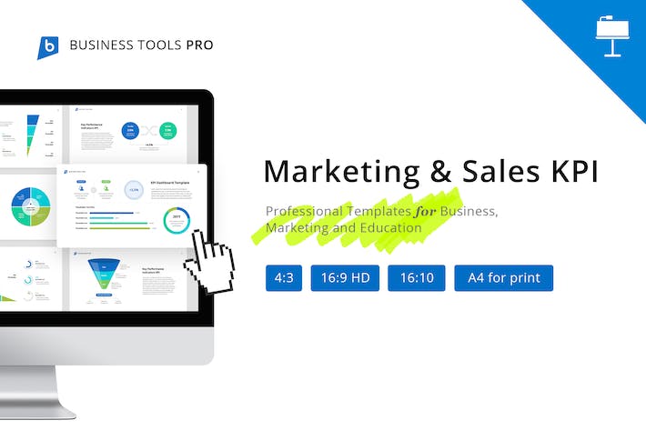 营销和销售KPI数据分析图形监控Keynote模板 - 顶尖PPT
