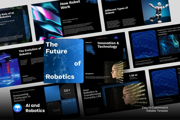 AI人工智能和机器人keynote模板 - 顶尖PPT