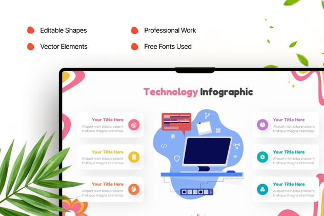 电脑人工智能技术信息图形keynote模板 - 顶尖PPT