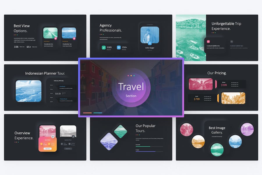 旅游度假主题PPT模板 - 顶尖PPT