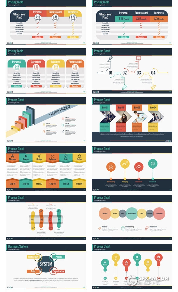 141页多色搭配商务多用途PPT模板 - 顶尖PPT