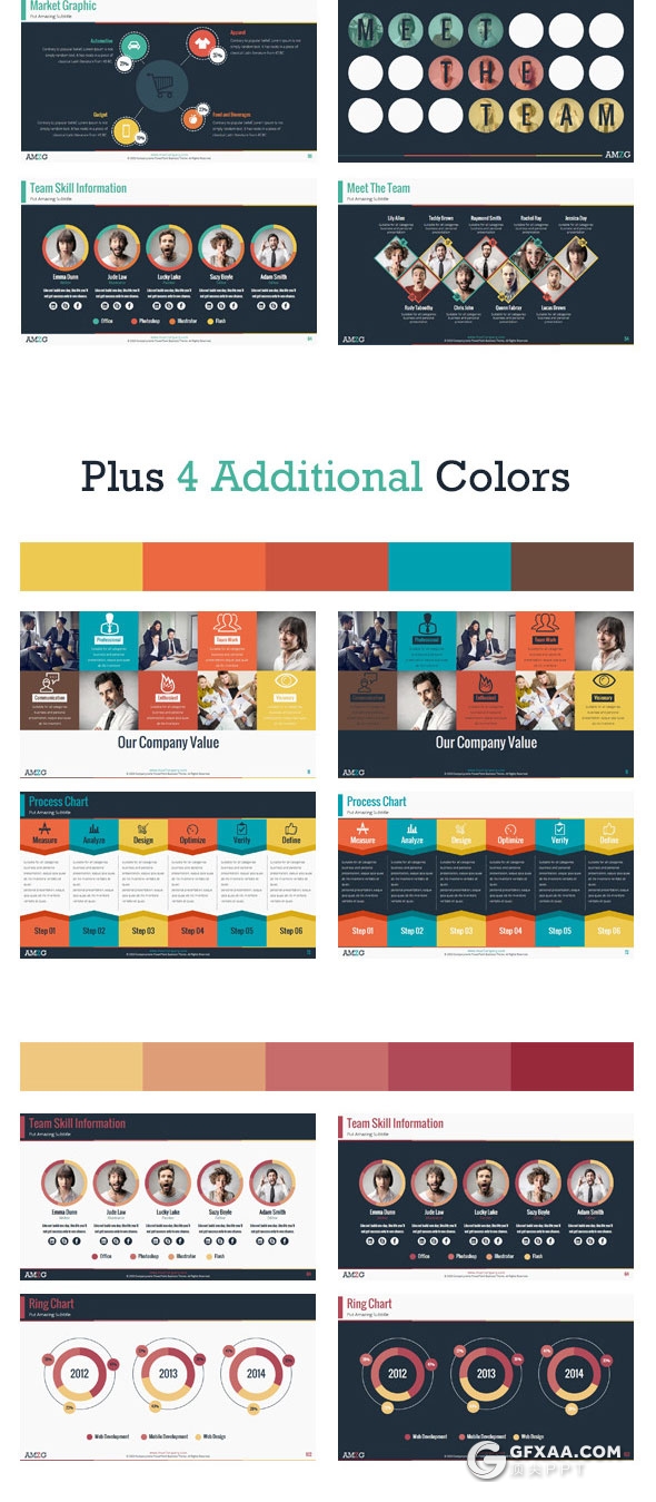 141页多色搭配商务多用途PPT模板 - 顶尖PPT