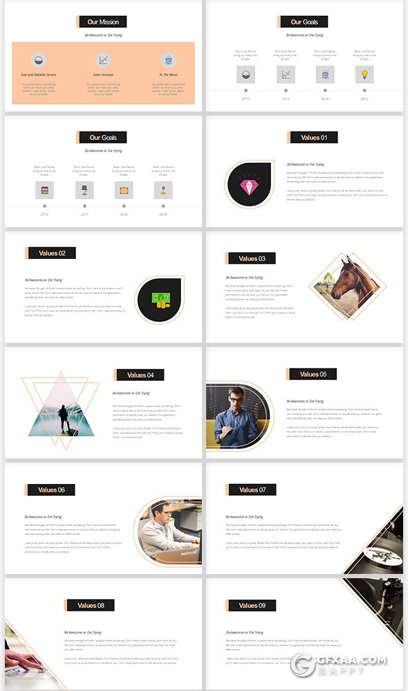 112页极简商务PPT模板创意作品展示PPT - 顶尖PPT