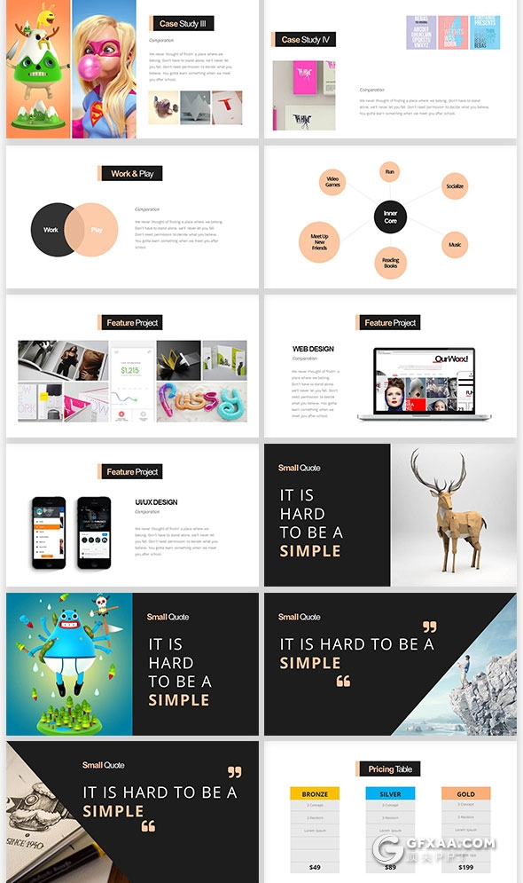 112页极简商务PPT模板创意作品展示PPT - 顶尖PPT