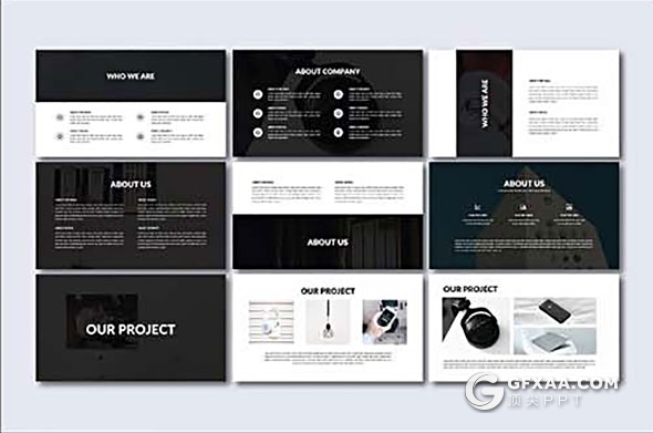 88页极简商务作品产品展示PPT模板 - 顶尖PPT