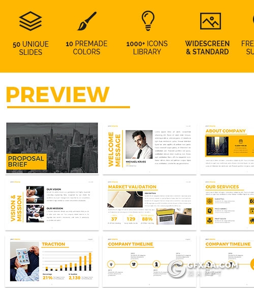 50页公司提案简要主题PPT模板 - 顶尖PPT