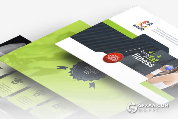 50多页体育锻炼健身介绍keynote模板 - 顶尖PPT