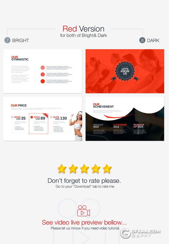 50多页体育锻炼健身介绍keynote模板 - 顶尖PPT