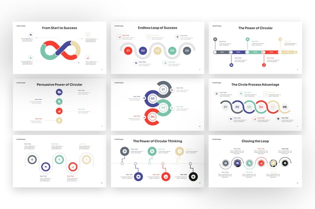 圆圈流程信息图形keynote模板 - 顶尖PPT