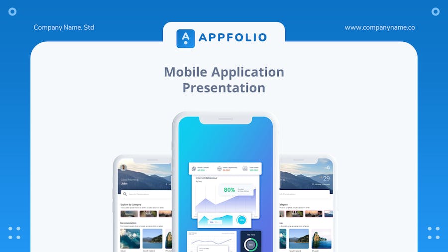 APP开发宣传展示应用程序使用量分析统计PPT模板 - 顶尖PPT