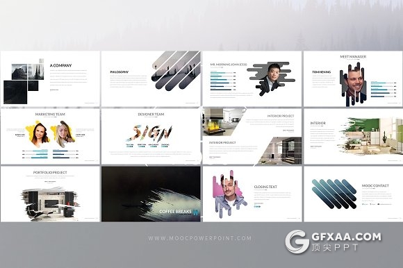 100页创意图形设计多用途PPT模板 - 顶尖PPT