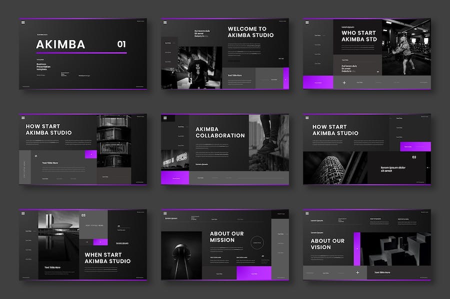 欧美黑色商务商业通用国外PPT模板 - 顶尖PPT