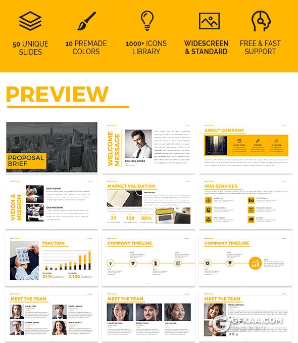 50页5种配色项目介绍提案通用keynote模板 - 顶尖PPT