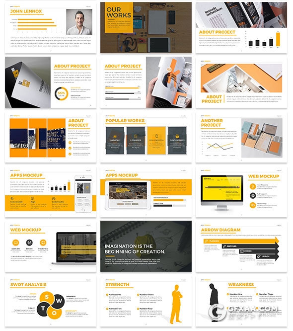 50页5种配色项目介绍提案通用keynote模板 - 顶尖PPT