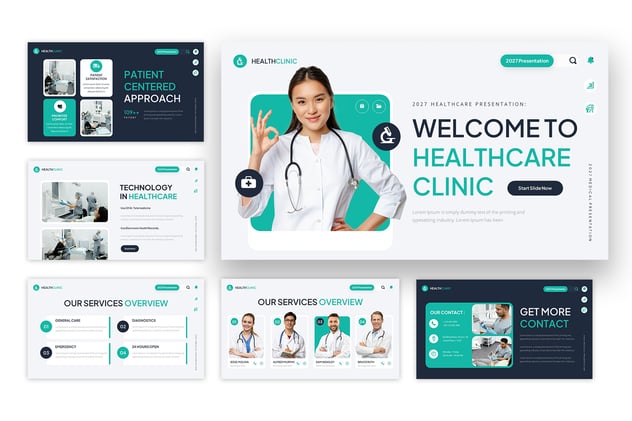 保健医疗诊所keynote模板 - 顶尖PPT