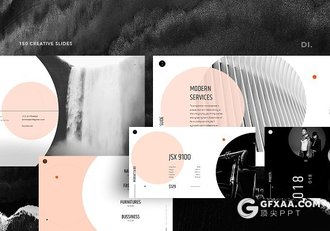 154页创意圆形组合设计keynote模板 - 顶尖PPT