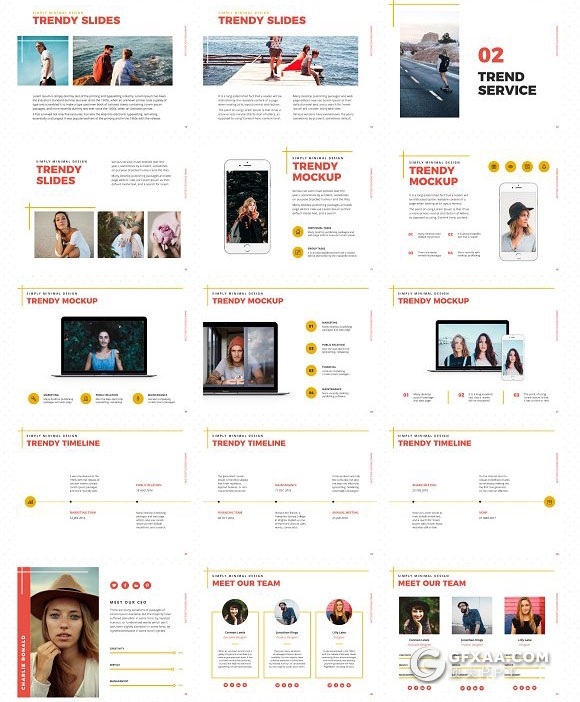 57页时尚流行风格PPT模板 - 顶尖PPT