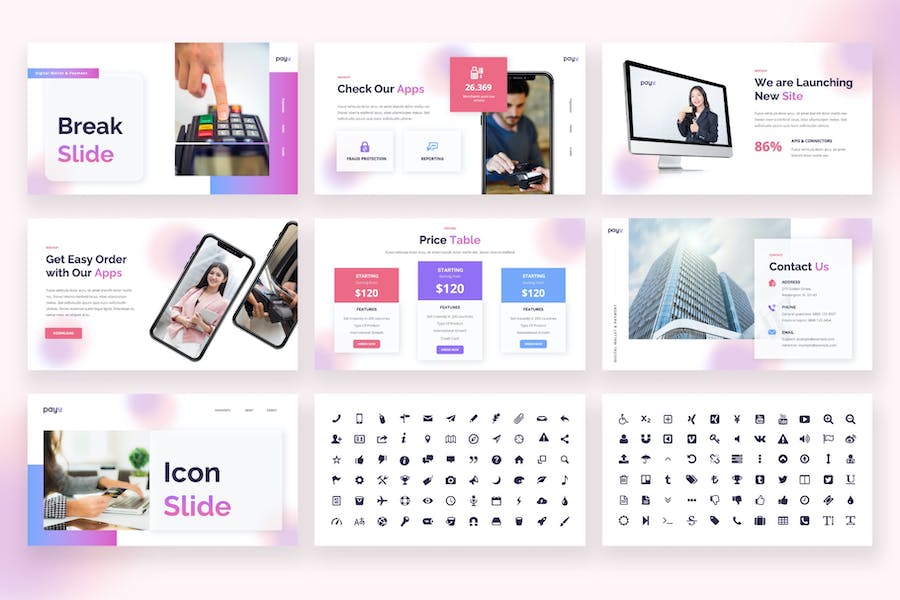 数字钱包产品介绍支付流程演示keynote模板 - 顶尖PPT
